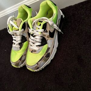 Kids Neon Green and Black Sneakers